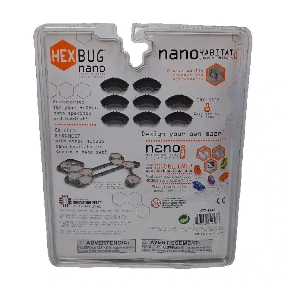 2 Pack-HEXBUG Micro Robotic Creatures Nano Habitat Curved Bridges 8 Pieces‎ New